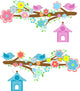 Couples of Birds Sitting on Branches Wall Decal