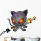 Cute Kitten Warrior Ninja Wall Decal