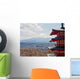 Japanese Red Pagoda and Wall Mural