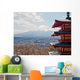 Japanese Red Pagoda and Wall Mural
