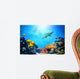 Underwater Scene Coral Reef Fish Groups Sharks Wall Mural