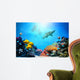 Underwater Scene Coral Reef Fish Groups Sharks Wall Mural