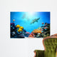 Underwater Scene Coral Reef Fish Groups Sharks Wall Mural