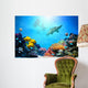Underwater Scene Coral Reef Fish Groups Sharks Wall Mural