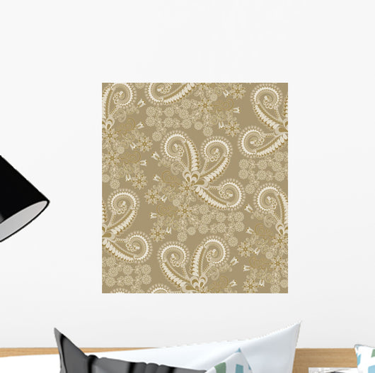 Paisley Pattern Shades Gray Wall Decal