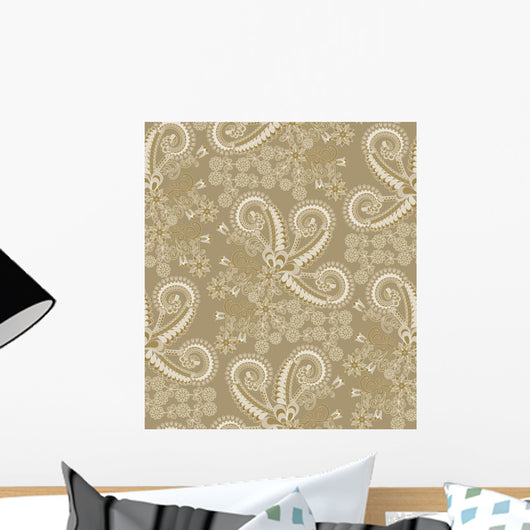 Paisley Pattern Shades Gray Wall Decal