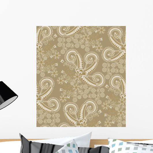 Paisley Pattern Shades Gray Wall Decal