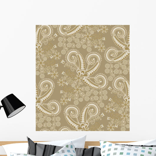 Paisley Pattern Shades Gray Wall Decal