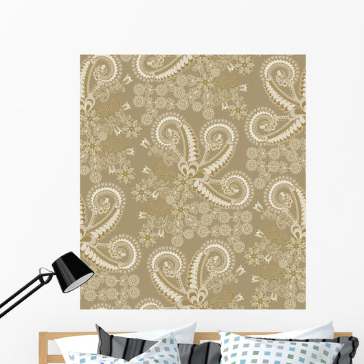 Paisley Pattern Shades Gray Wall Decal