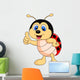 Cute ladybug cartoon thumb up Wall Decal