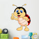 Cute ladybug cartoon thumb up Wall Decal