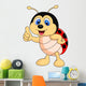 Cute ladybug cartoon thumb up Wall Decal