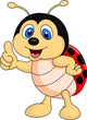 Cute ladybug cartoon thumb up Wall Decal