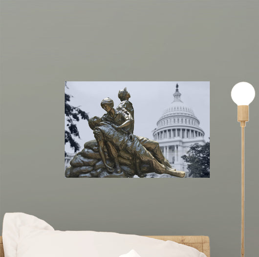 Memorial Statues to Vietnam Wall Decal