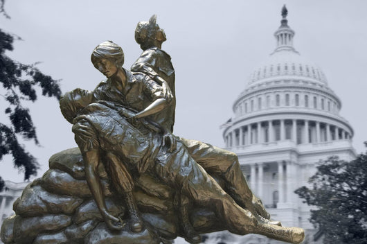 Memorial Statues to Vietnam Wall Decal