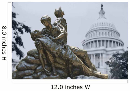 Memorial Statues to Vietnam Wall Decal