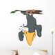 Raven hanging up feet on a branch Wall Decal