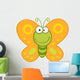 Smiling Butterfly Cartoon Mascot