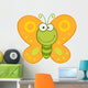 Smiling Butterfly Cartoon Mascot