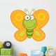 Smiling Butterfly Cartoon Mascot