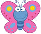 Smiling Butterfly Cartoon Character