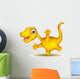 Cute Yellow Dinosaur Cartoon Wall Decal