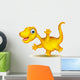 Cute Yellow Dinosaur Cartoon Wall Decal