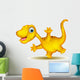Cute Yellow Dinosaur Cartoon Wall Decal