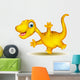 Cute Yellow Dinosaur Cartoon Wall Decal