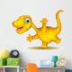 Cute Yellow Dinosaur Cartoon Wall Decal
