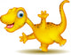 Cute Yellow Dinosaur Cartoon Wall Decal
