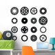 Set Black Cogwheel