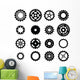 Set Black Cogwheel