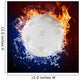 Floorball in fire flames and water splashes Wall Mural