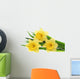 Beautiful spring three flowers : yellow narcissus (Daffodil). Wall Decal