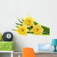 Beautiful spring three flowers : yellow narcissus (Daffodil). Wall Decal