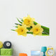 Beautiful spring three flowers : yellow narcissus (Daffodil). Wall Decal