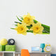 Beautiful spring three flowers : yellow narcissus (Daffodil). Wall Decal