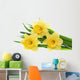 Beautiful spring three flowers : yellow narcissus (Daffodil). Wall Decal