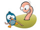 bird and worm Wall Decal