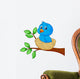 Blue Bird Cartoon Nest Wall Decal