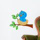 Blue bird cartoon in the nest Wall Decal