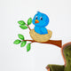 Blue bird cartoon in the nest Wall Decal