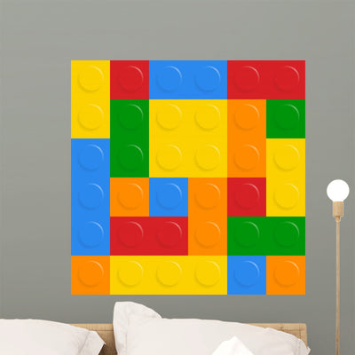 Building Blocks Pattern Wall Mural shown on a wall