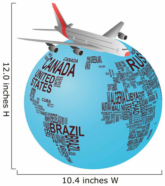 World Airplane Wall Decal