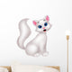 Cute white cat cartoon Wall Decal