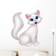 Cute white cat cartoon Wall Decal