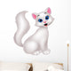 Cute white cat cartoon Wall Decal