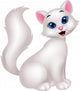 Cute white cat cartoon Wall Decal
