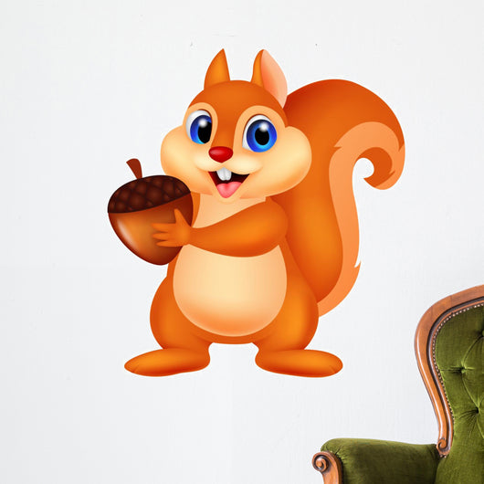 Squirrel With Nut Wall Decal